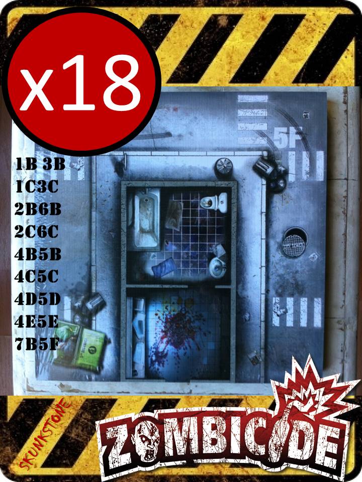 Zombicide - 18 dalles (9 tuiles recto/verso)