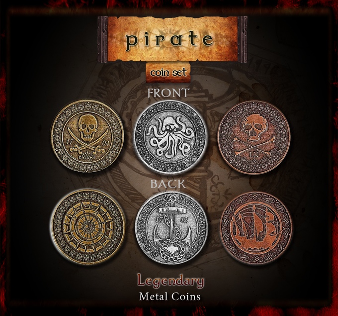 Legendary Metal Coins for Gaming - Pirates