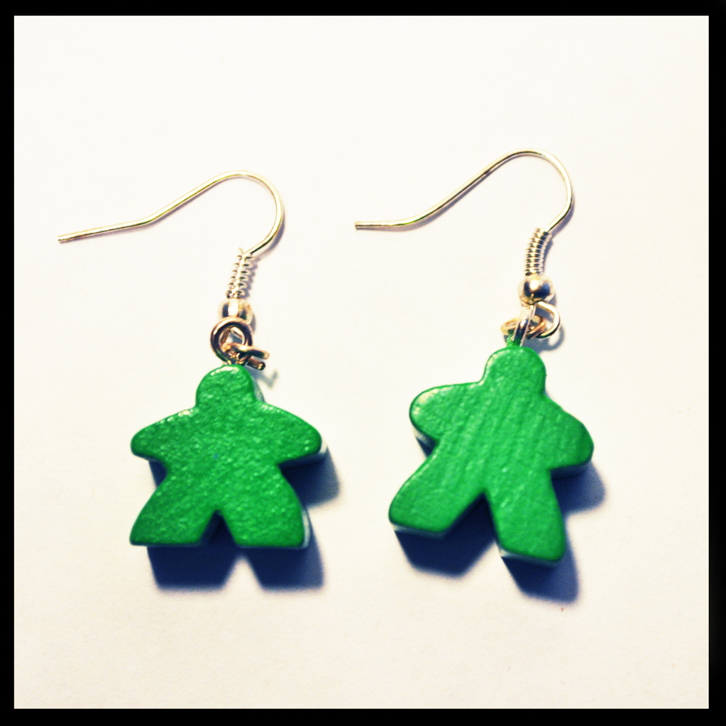 boucles d'oreilles meeples verts