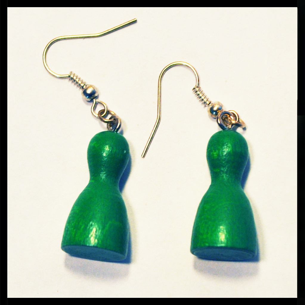 boucles d'oreilles pions verts