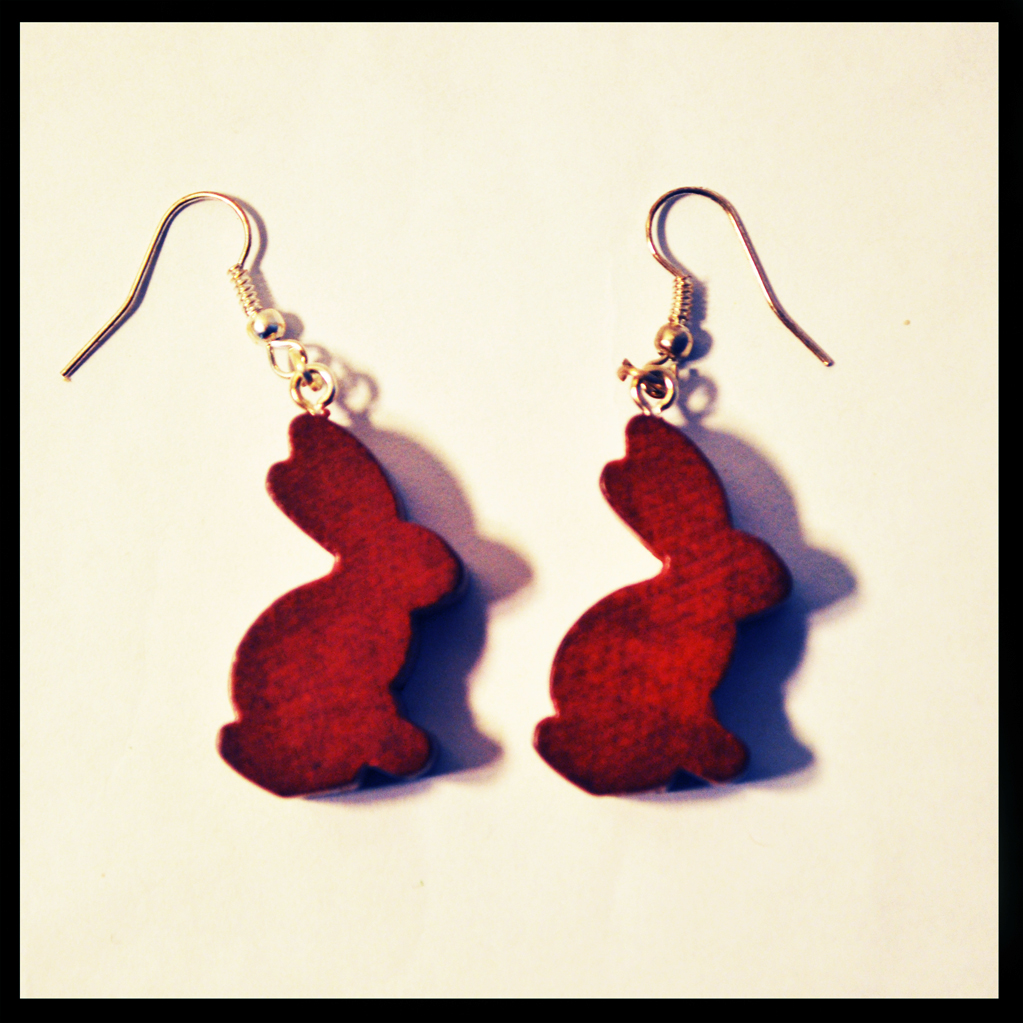 boucles d'oreilles lapins marron