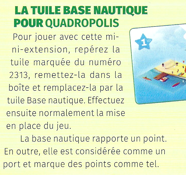 Quadropolis : Tuile Base Nautique