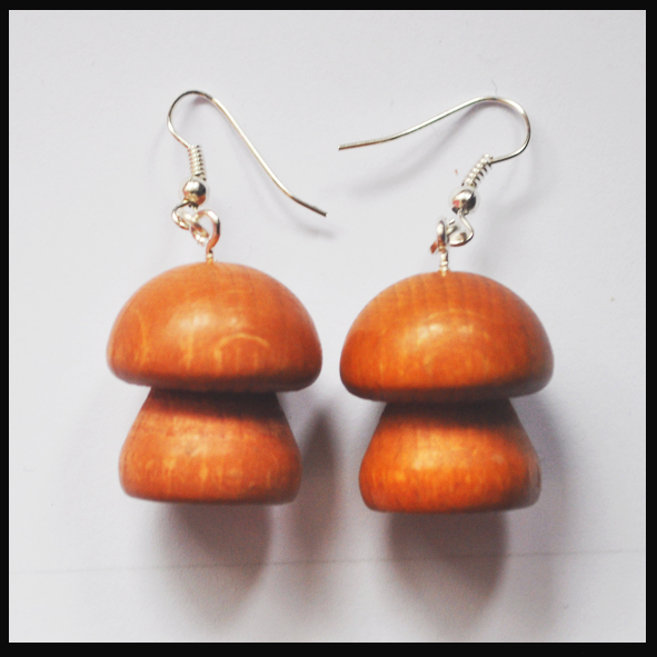 Boucles d'oreilles pions champignons