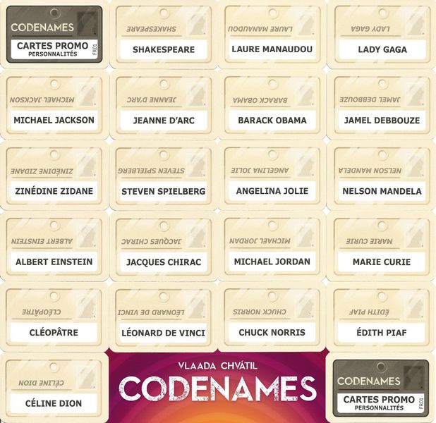 Codenames : Cartes personnalités