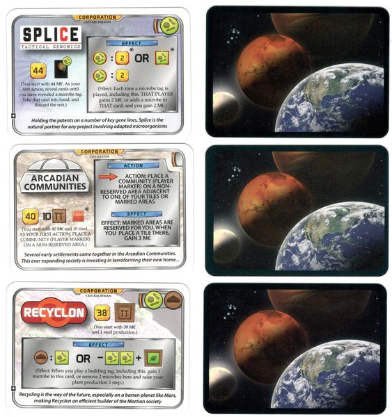 Terraforming Mars - 3 cartes corporations promo BGG