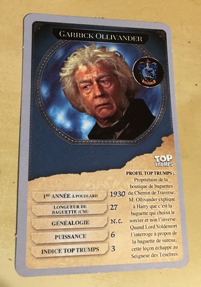 Top Trumps - Harry Potter - Carte Garrick Ollivander