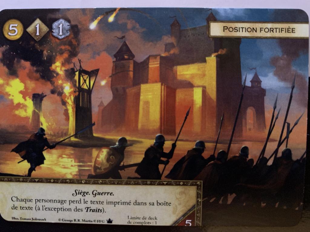 Le Trône de fer JCE (Seconde Édition) - carte  promo full art complot - position fortifiée