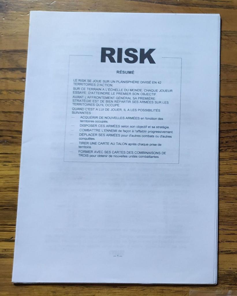 Risk - Règles