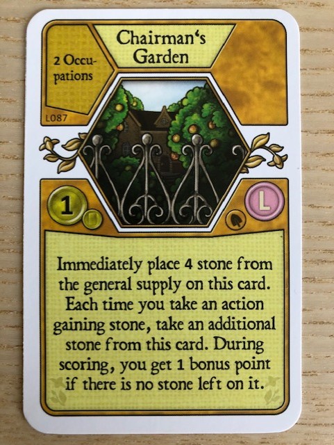 Agricola - Promo L-deck Chairman's Garden Card (L087)