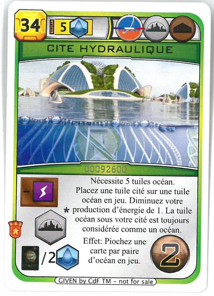 Terraforming Mars - Carte Promo Cité Hydraulique (fan made)