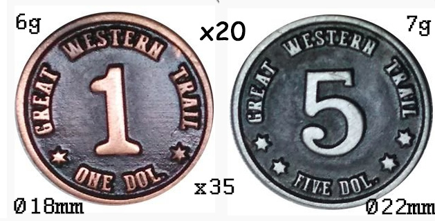 Great Western - Pièces Métal Dollars