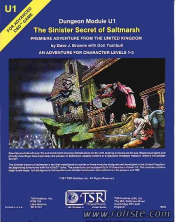 Advanced Dungeons & Dragons - 1st Edition - Module U1 - The Sinister Secret Of Saltmarsh