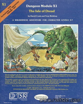 Advanced Dungeons & Dragons - 1st Edition - Module X1 - The Isle Of Dread