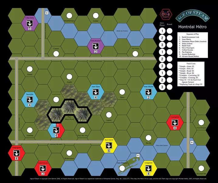 Age Of Steam Montreal Metro Map