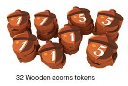 Momiji - 32 Wooden Acorns Token