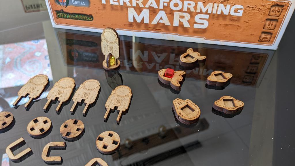 Terraforming Mars - Set Pions Bois Découpés Au Laser