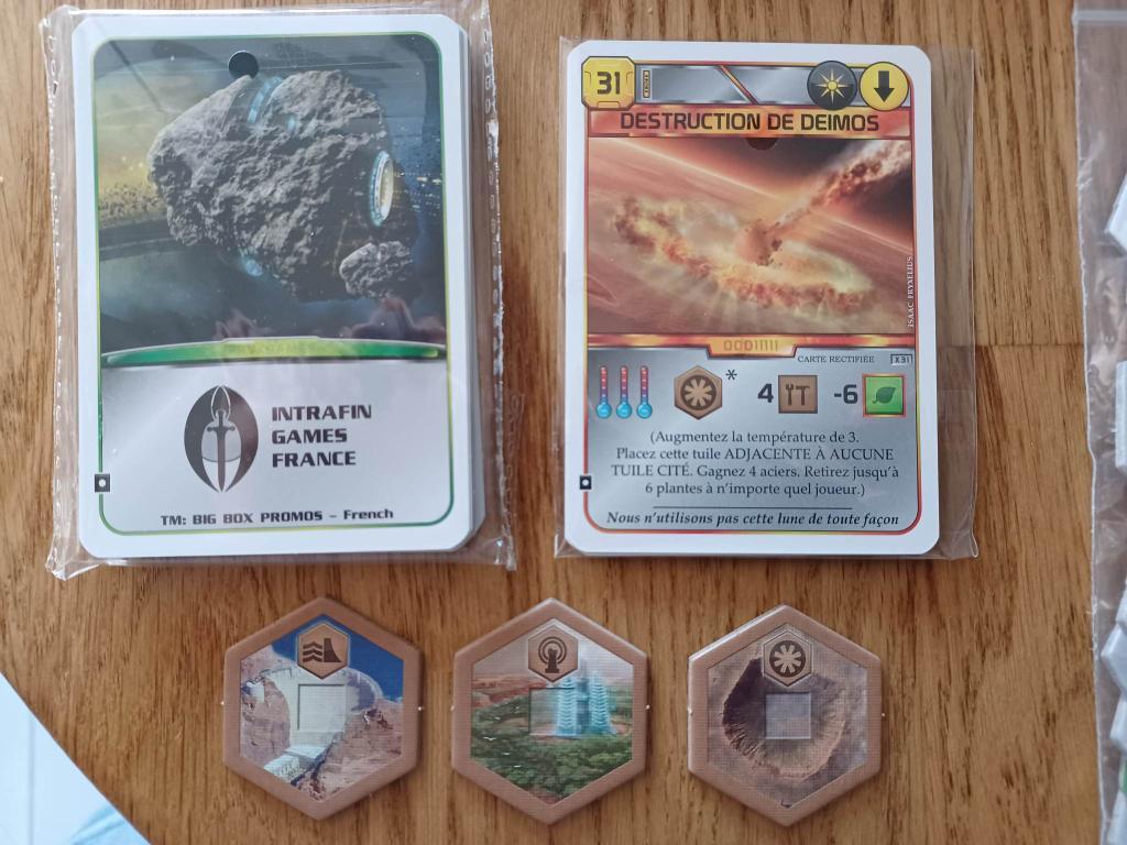 Terraforming Mars - 3 cartes de remplacement + tuiles spéciales Promo Big Box