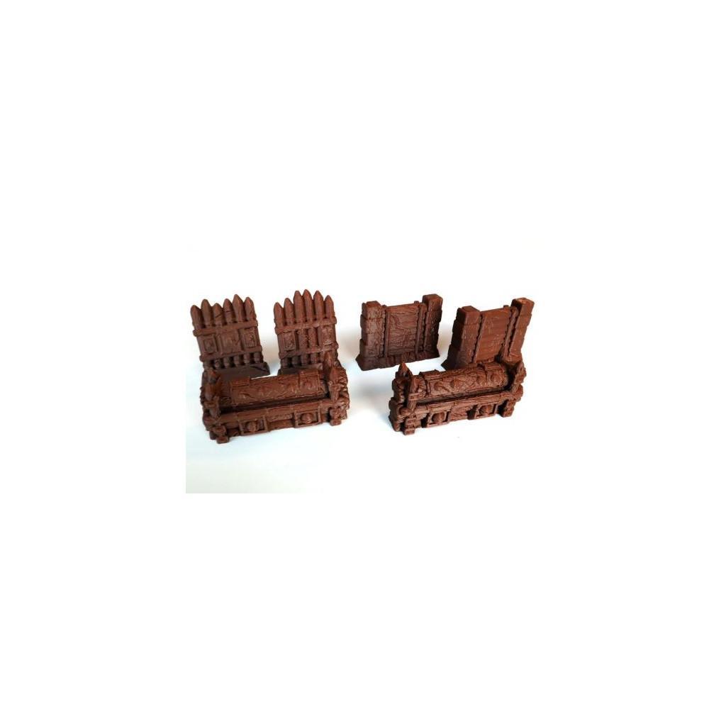 Catapult Feud - Set Of 6 Brown Barricades