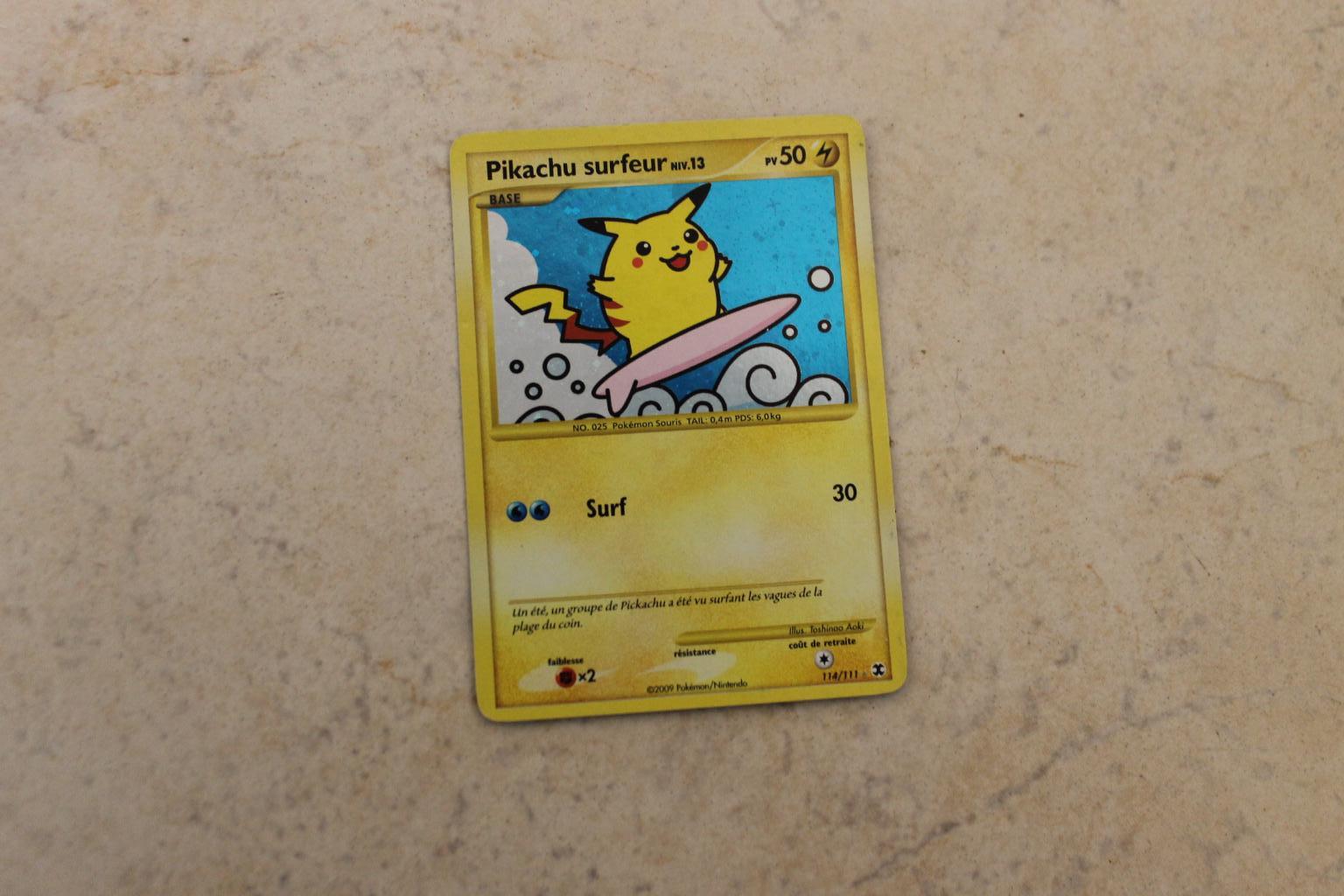 Pokémon Jcc - Carte Pokemon Secrète Pijachu Surfeur Ultra-rare Holographique