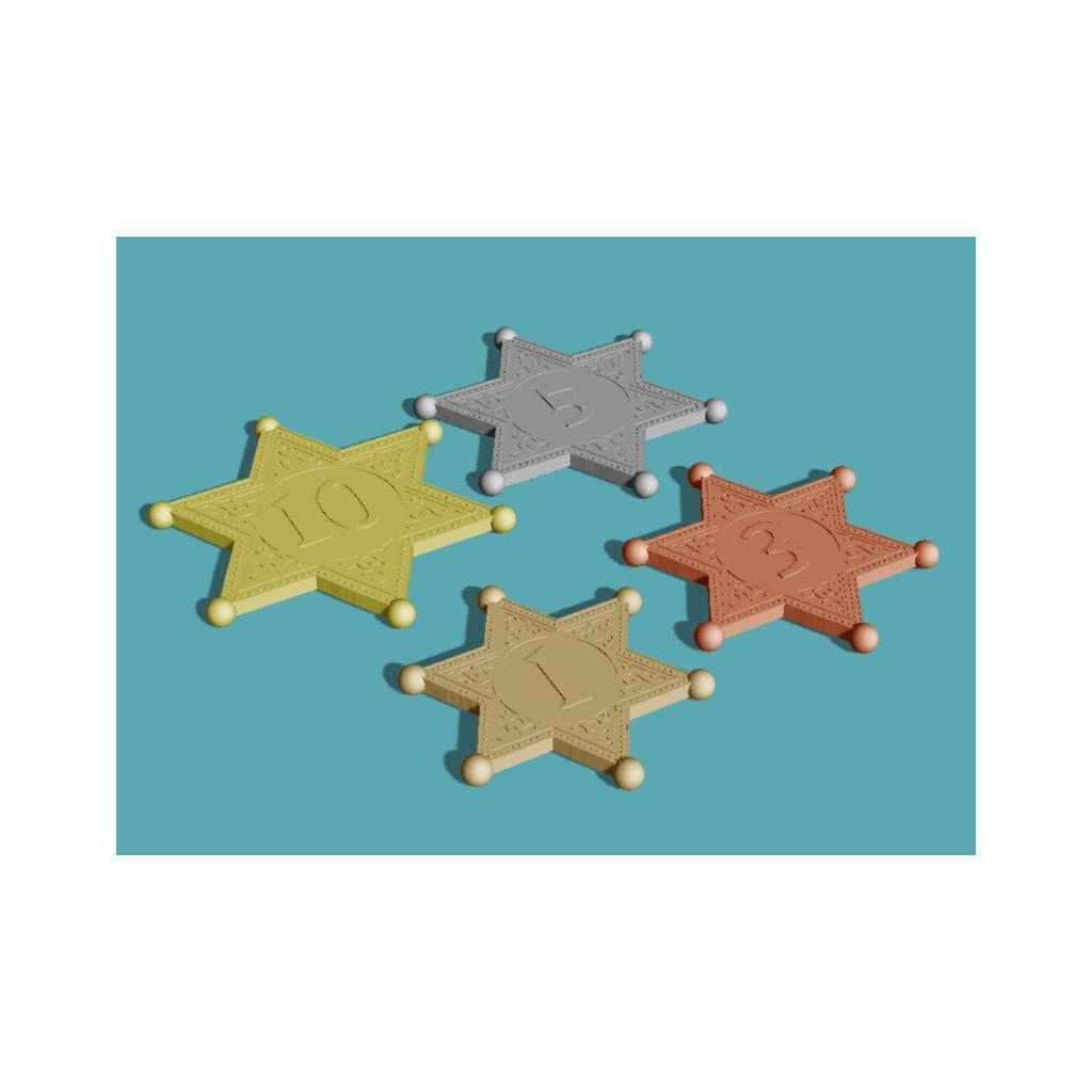 Isle Of Trains - Metal Star Shaped Tokens