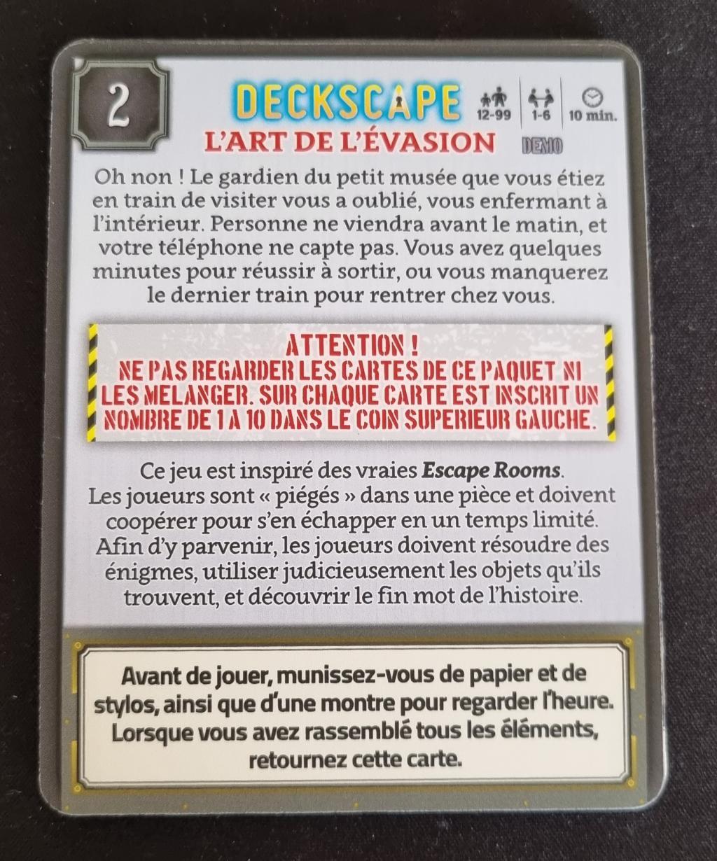 Deckscape - L'art De L'évasion