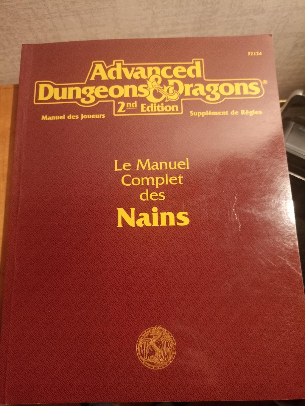 Advanced Dungeons & Dragons - 2ème Edition Vf - Le Manuel Complet Des Nains