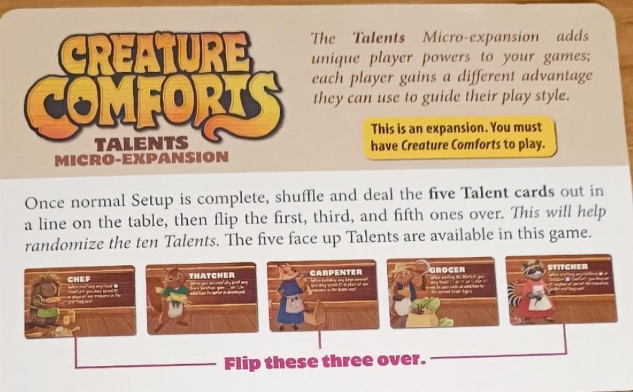 Creature Comforts - Talents - Micro-expansion