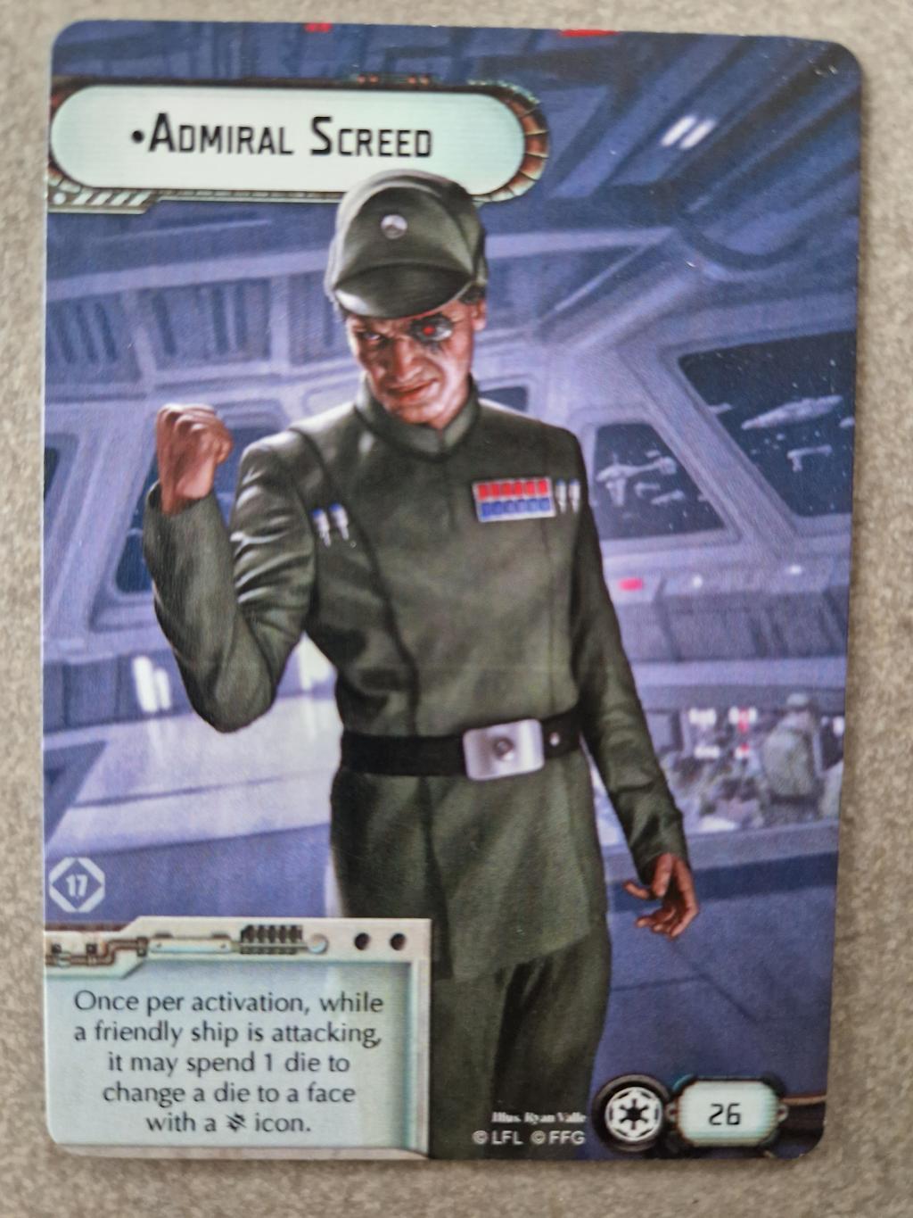 Star Wars Armada - Carte Admiral Screed