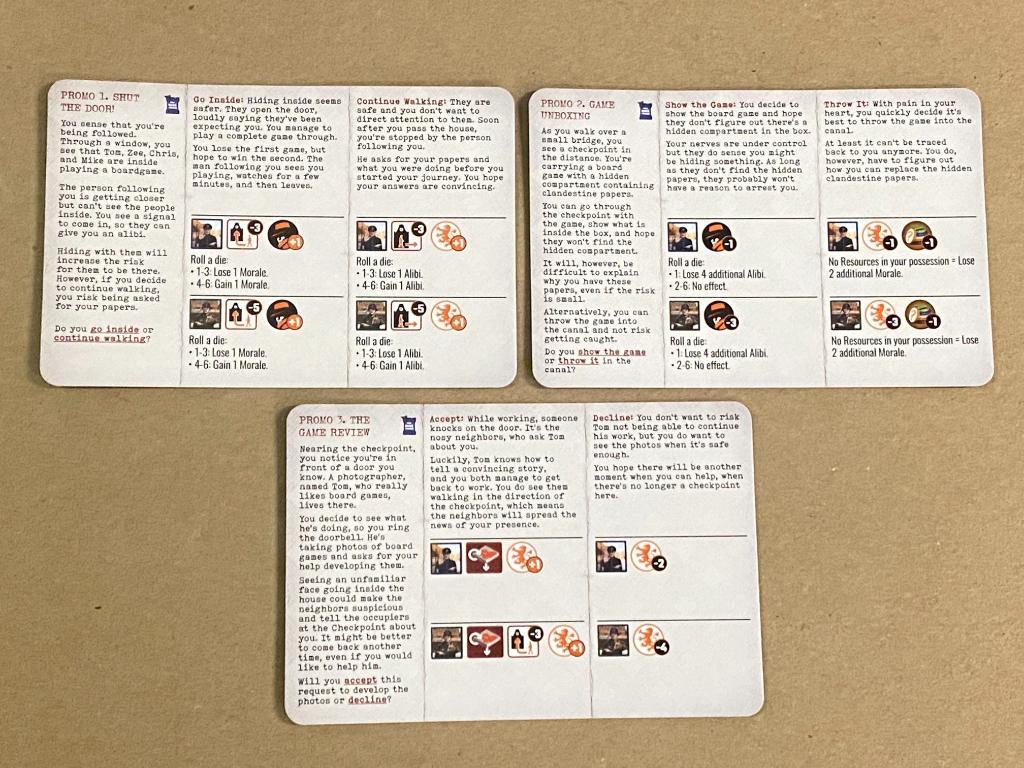 Dutch Resistance : Orange Shall Overcome ! - Dice Tower Halt Promo Cards