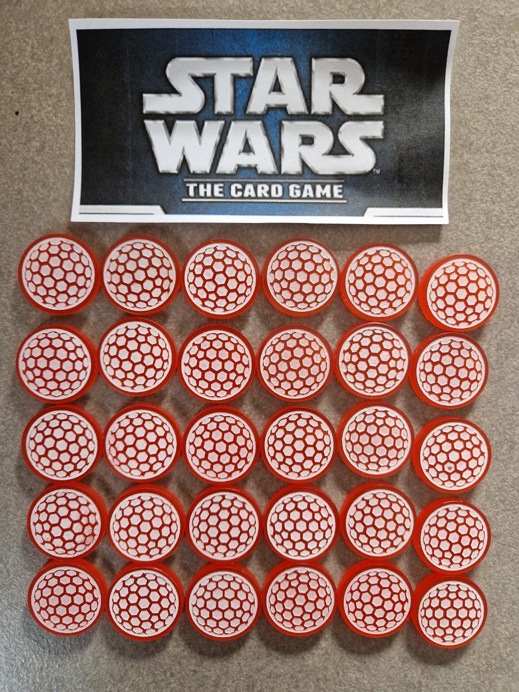 Star Wars - Le Jeu De Cartes - Acrylic Shield Tokens Red Set - Regionals 2018