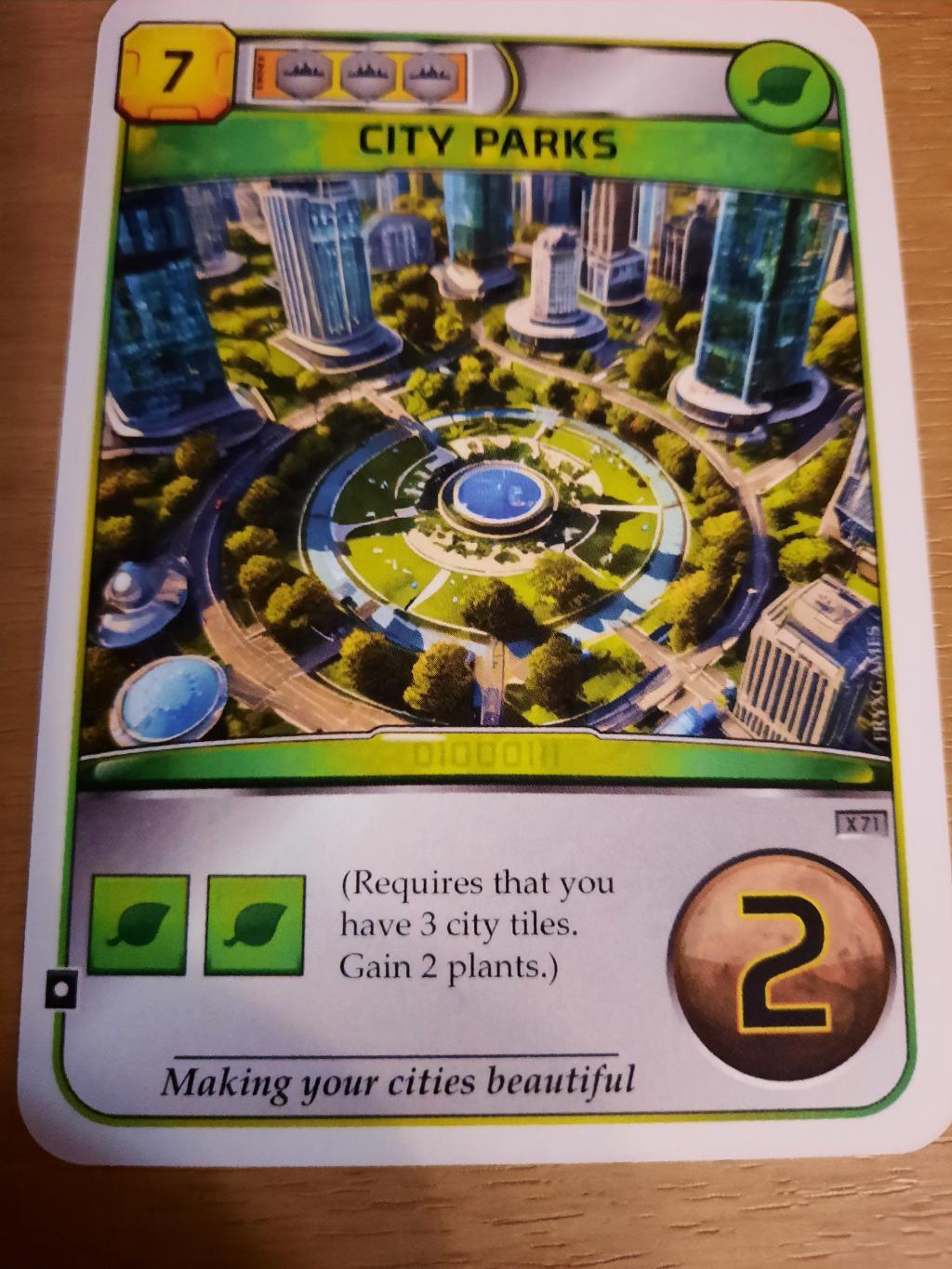 Terraforming Mars - Carte City Parks