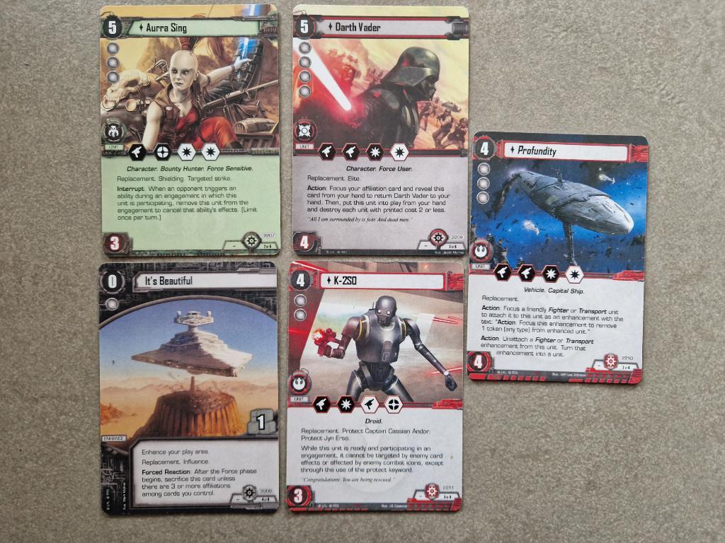 Star Wars - Le Jeu De Cartes - Replacement Cards - Set Exclusif De 5 Cartes