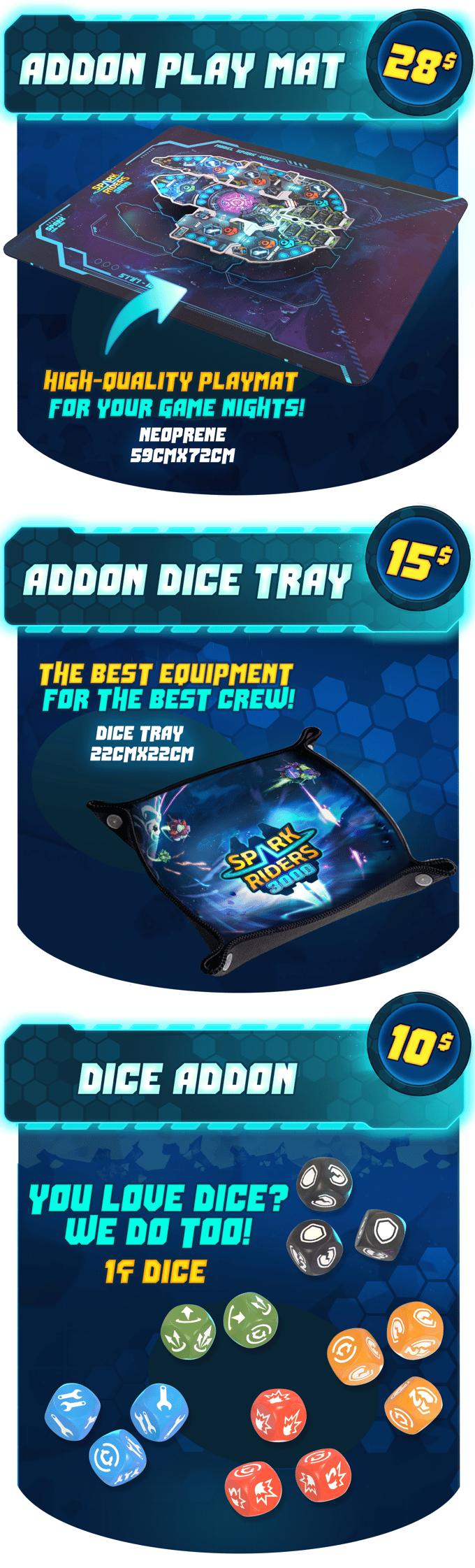 Spark Riders 3000 - Playmat + Dicetray + Dice