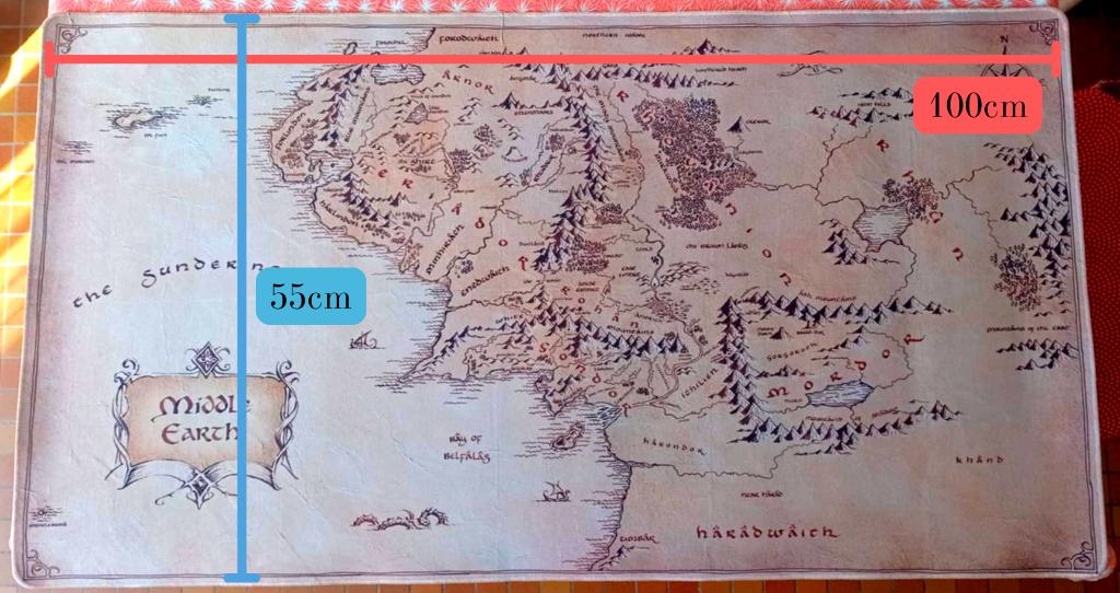 Tapis Néoprène - Le Seigneur Des Anneaux - Terre Du Milieu
