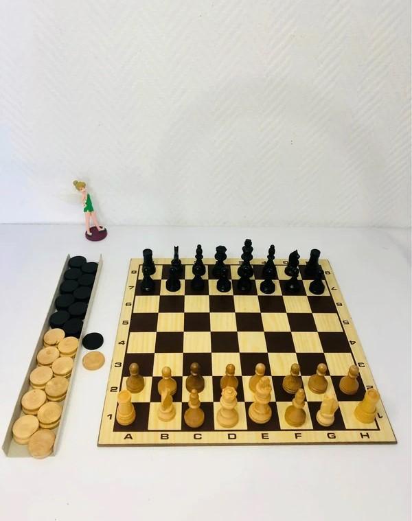 Jeu D'échecs Et De Dames 2-en-1 En Bois Rachez Jeu D'échecs Et De Dames 2-en-1 En Bois Rachez