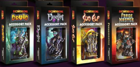 4 Accessory Packs Pour Dice Throne Vanguard (druid + Forgemaster + Duelist + Sun Elf)