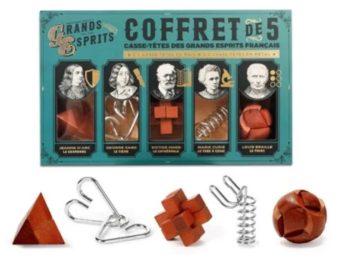 Coffret De 5 Casse-têtes Grands Esprits Français