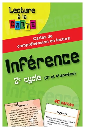 Inférence 2e Cycle Cartes De Compréhension En Lecture