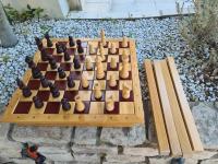 Image de Jeu D'echecs Géant En Bois Avec Pieds