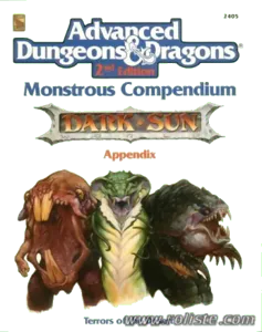 Image de Ad&d - Dark Sun - Mc12 - Monstrous Compendium : Dark Sun Appendix